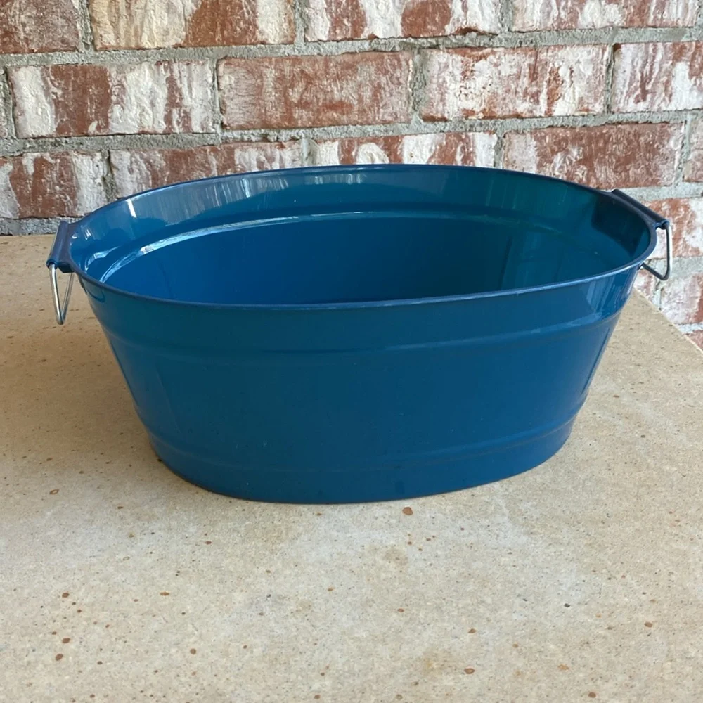 3 Pack Harvest Colored Oval Plastic Party Tubs With Handles